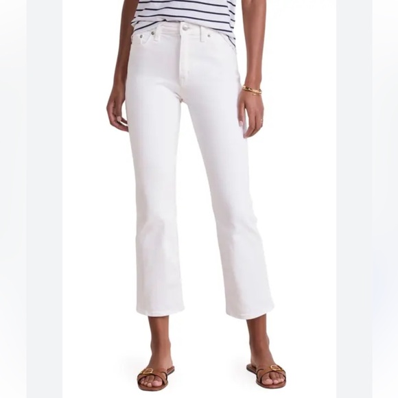 Michael Kors Denim - Michael Kors Midrise Off White Cropped Straight Leg Jeans Size 12 Cotton